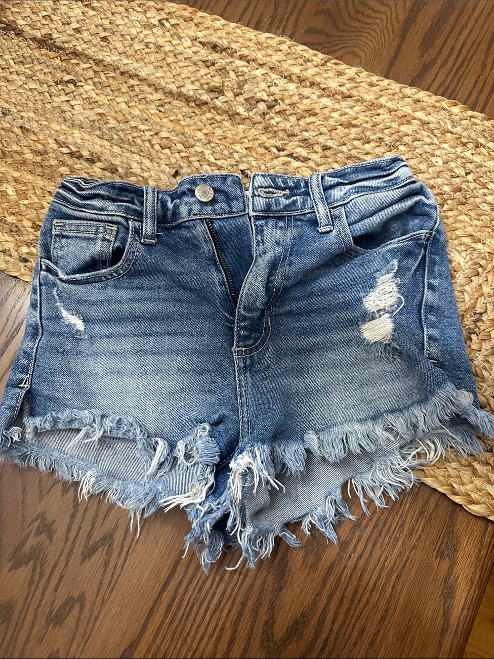 Willow and Root from Buckle-Vintage Blue Distressed Frayed Hem Jean Shorts